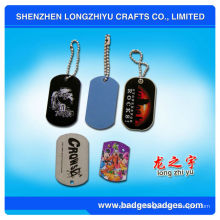 Fashion Dog Tag Gravure laser Chaîne de boule courte